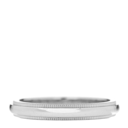 Tiffany Platinum 3mm Classic Milgrain Wedding Band Ring 58 8.25 1 of 5