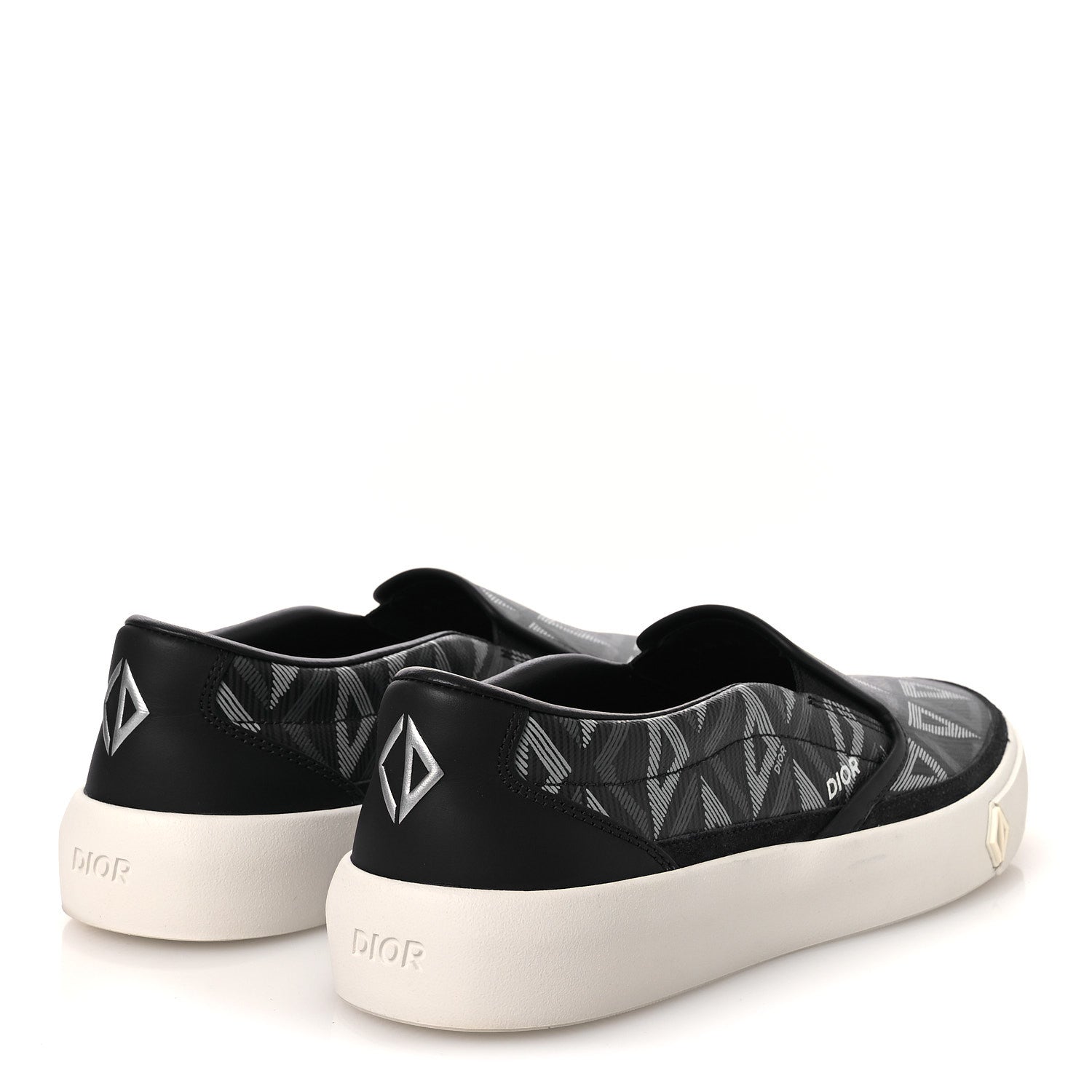 Christian Dior Canvas CD Diamond Mens Slip On Sneakers 41 Navy 5 of 11
