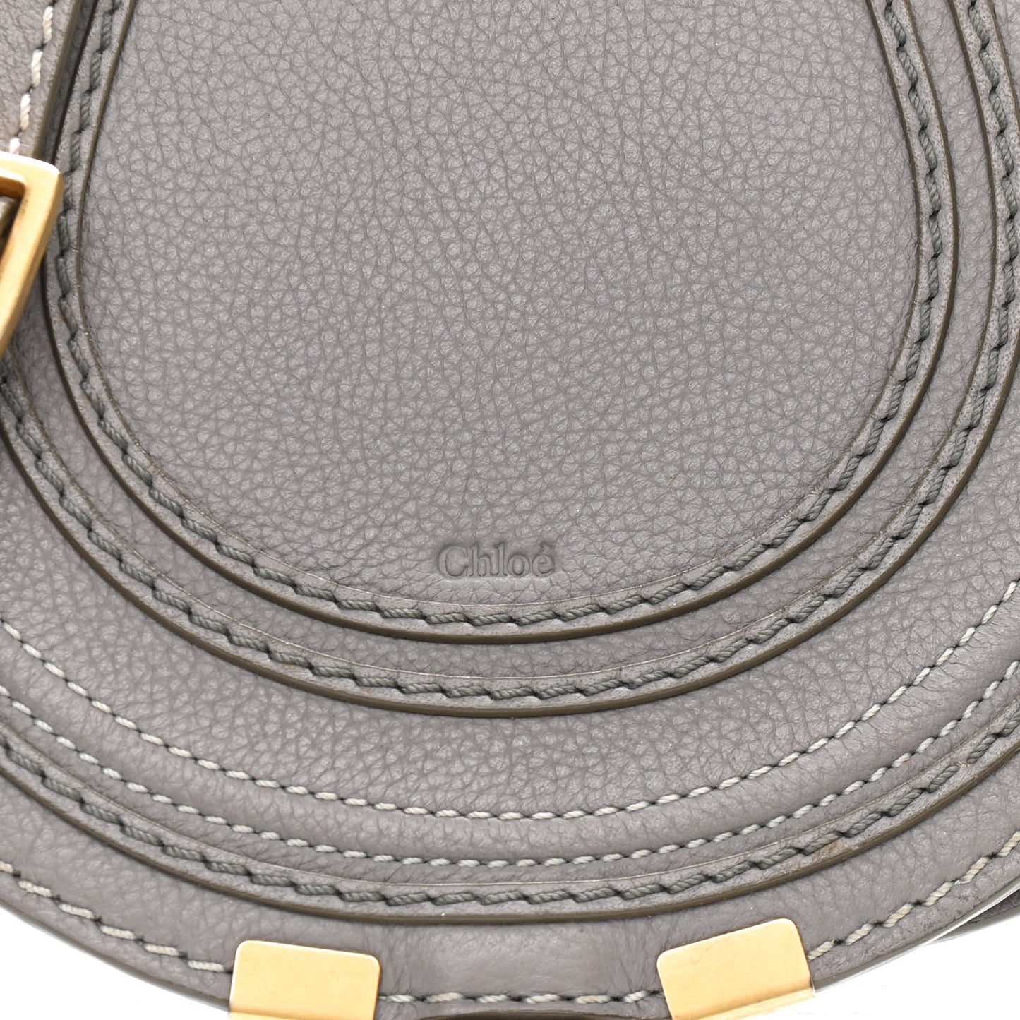 Calfskin Mini Marcie Round Crossbody Bag Cashmere Grey