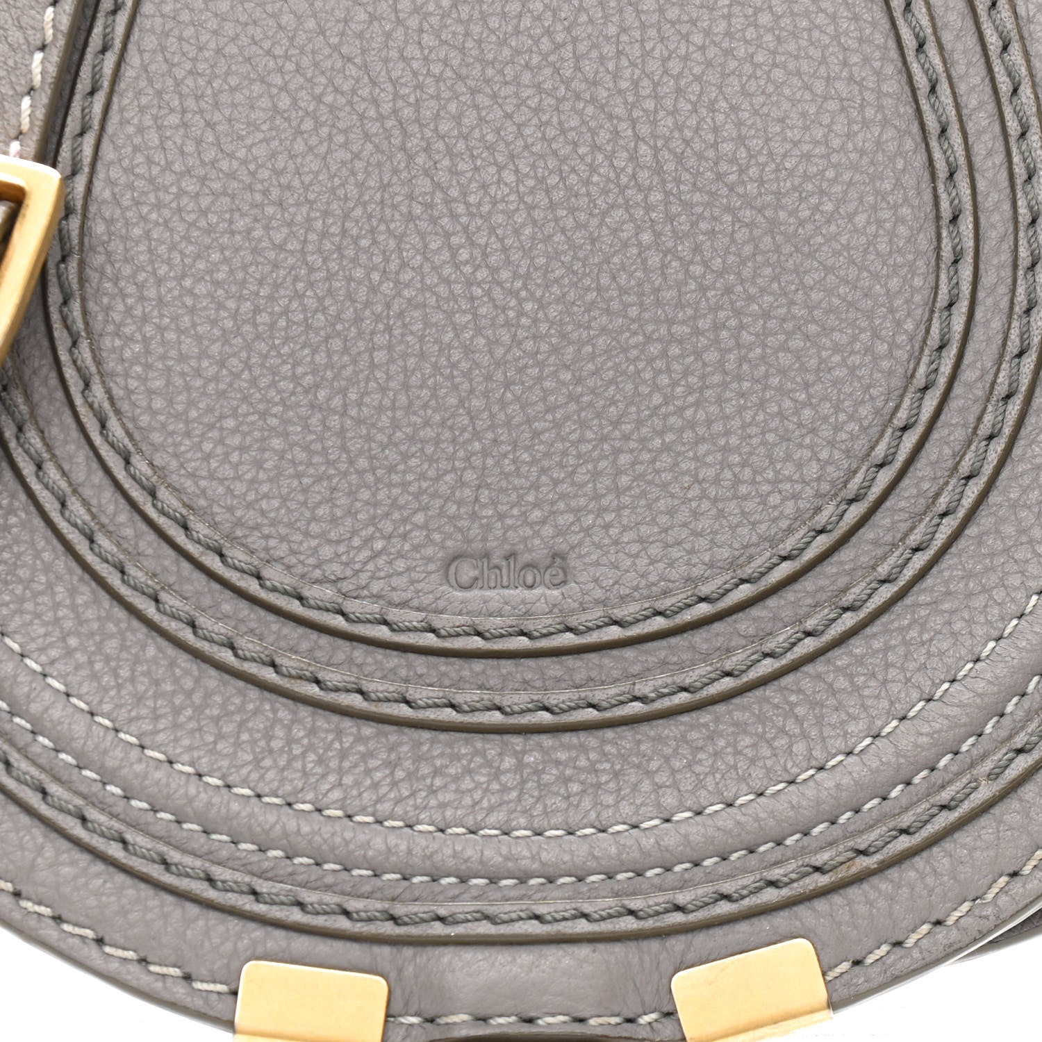 Chloe Calfskin Mini Marcie Round Crossbody Bag Cashmere Grey 8 of 10