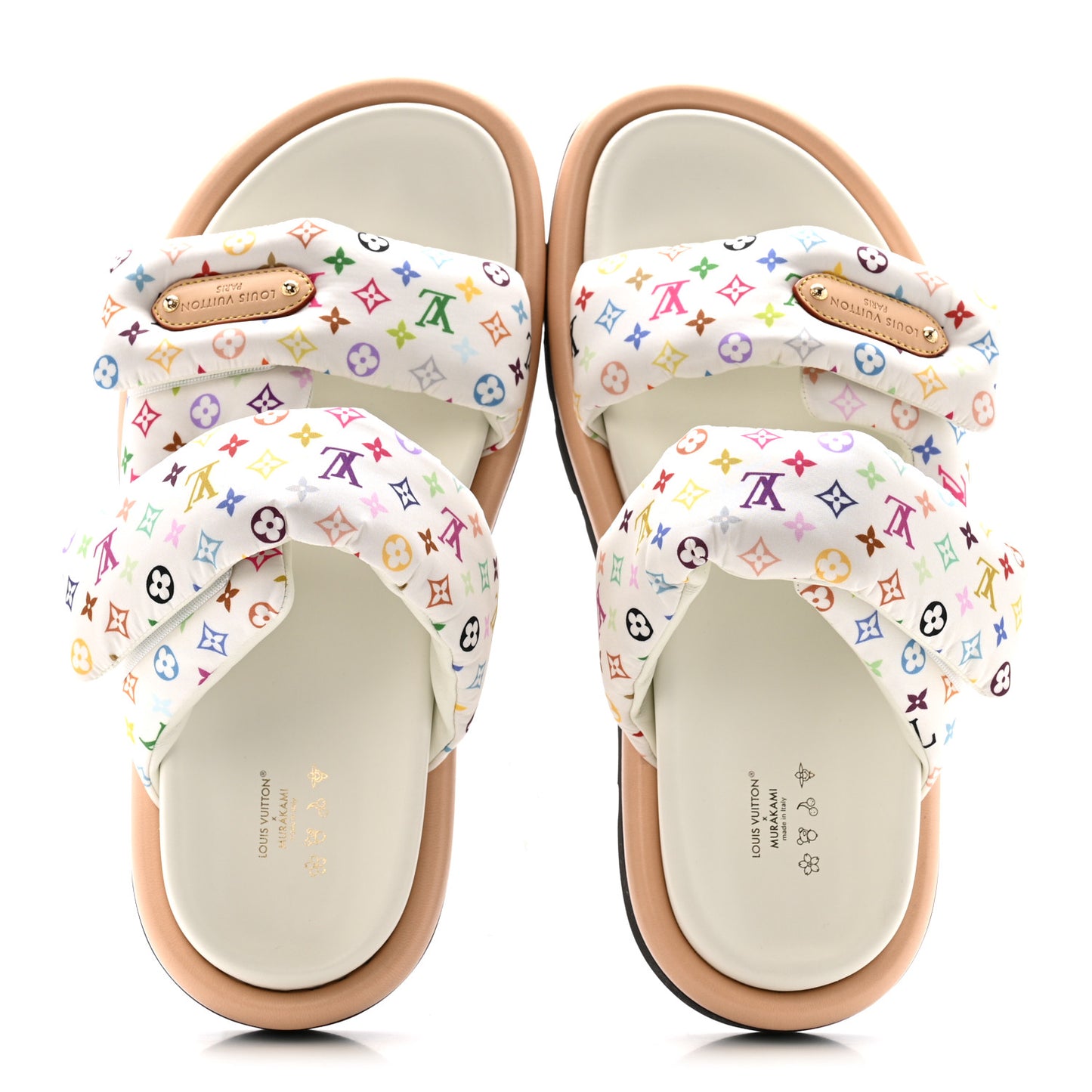 LV X TM Monogram Multicolor Pool Pillow Flat Comfort Mule 40 White