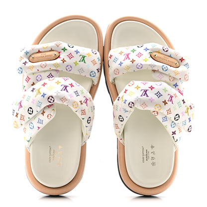Louis Vuitton LV X TM Monogram Multicolor Pool Pillow Flat Comfort Mule 40 White 2 of 9