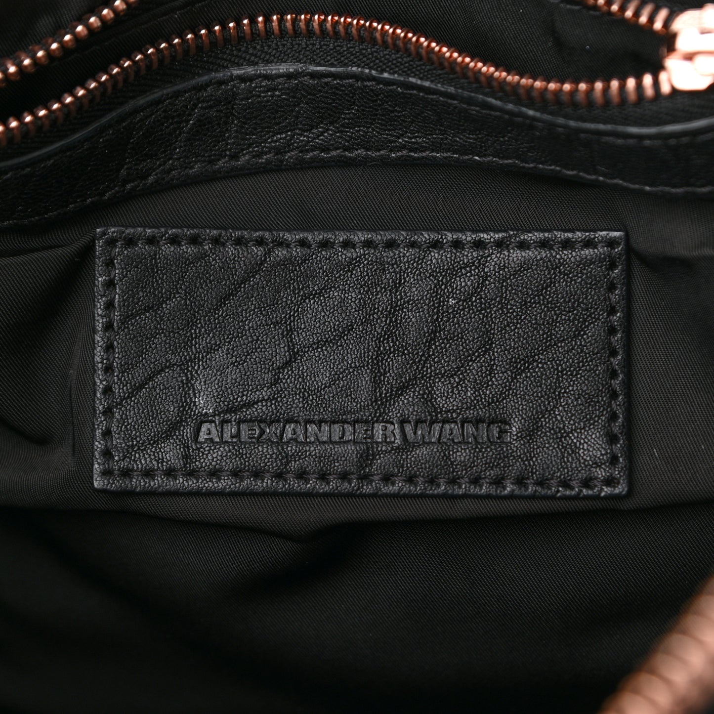 Pebbled Lambskin Mini Rockie Black Rose Gold Hardware