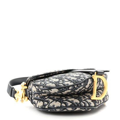 Christian Dior Oblique Mini Saddle Bag With Strap Blue 5 of 10