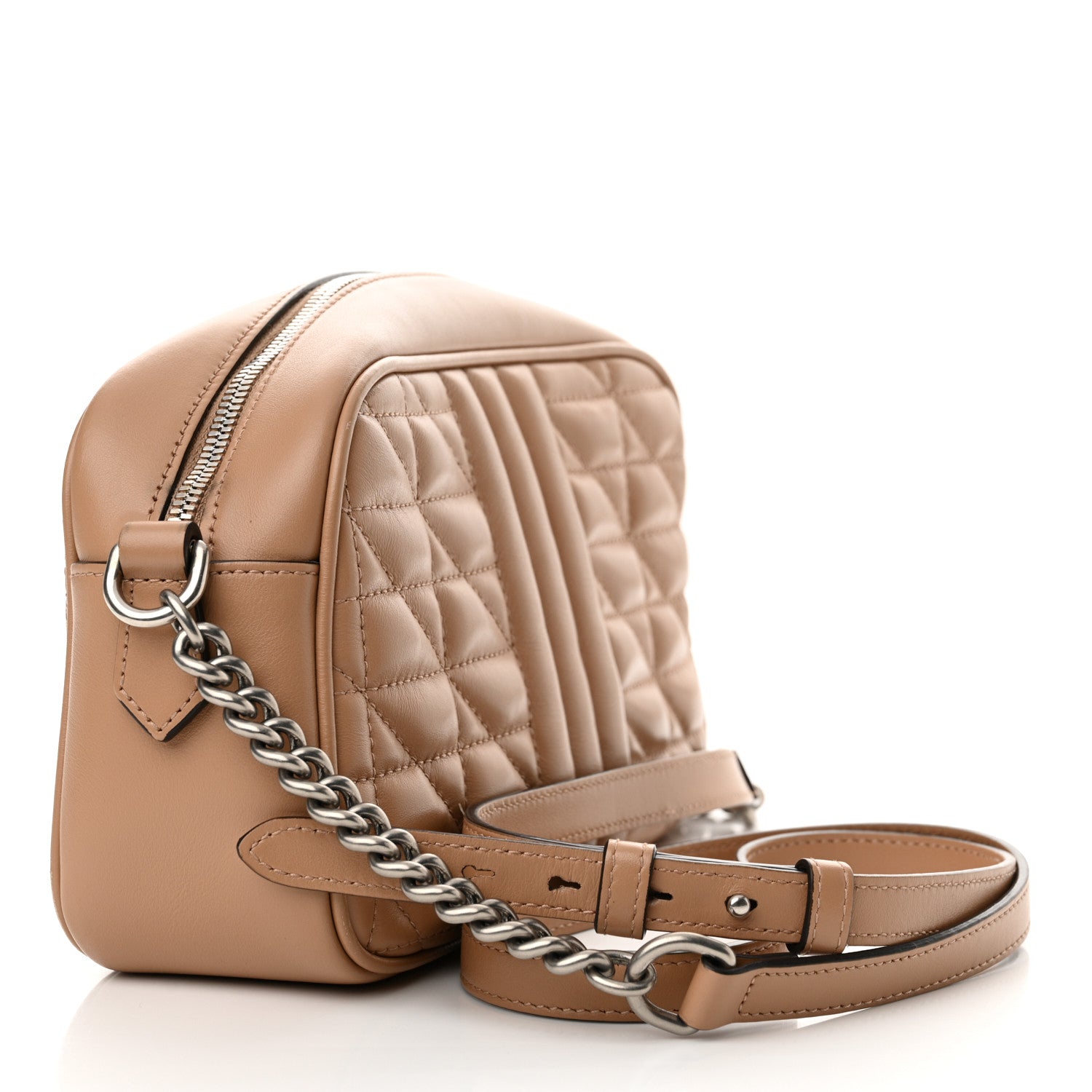Gucci Calfskin Matelasse Aria Small GG Marmont Chain Shoulder Bag Camelia 14 of 17