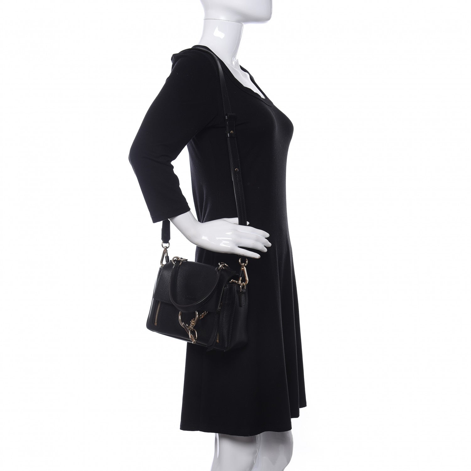 Chloe Calfskin Mini Faye Day Shoulder Bag Black 2 of 10