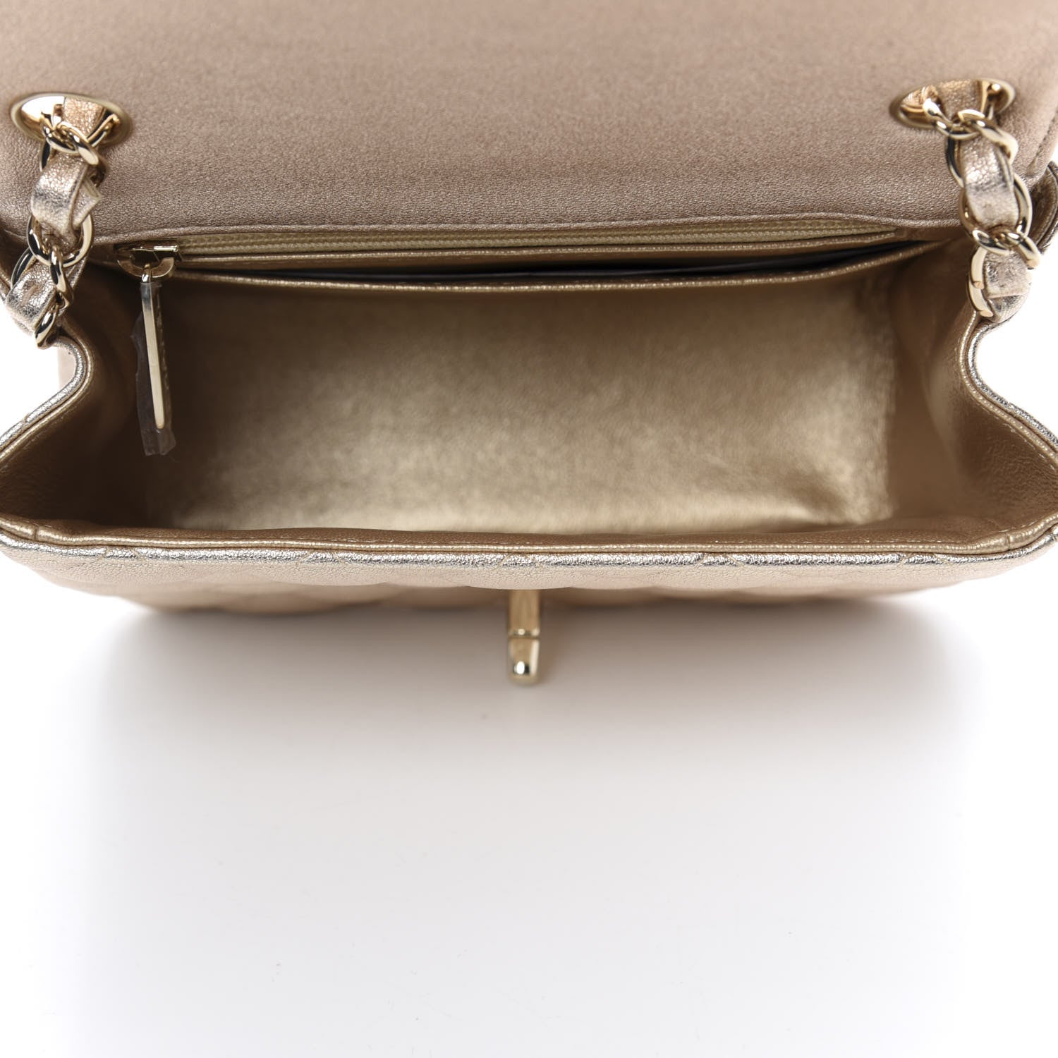 Chanel Metallic Lambskin Quilted Mini Square Flap Gold 5 of 10