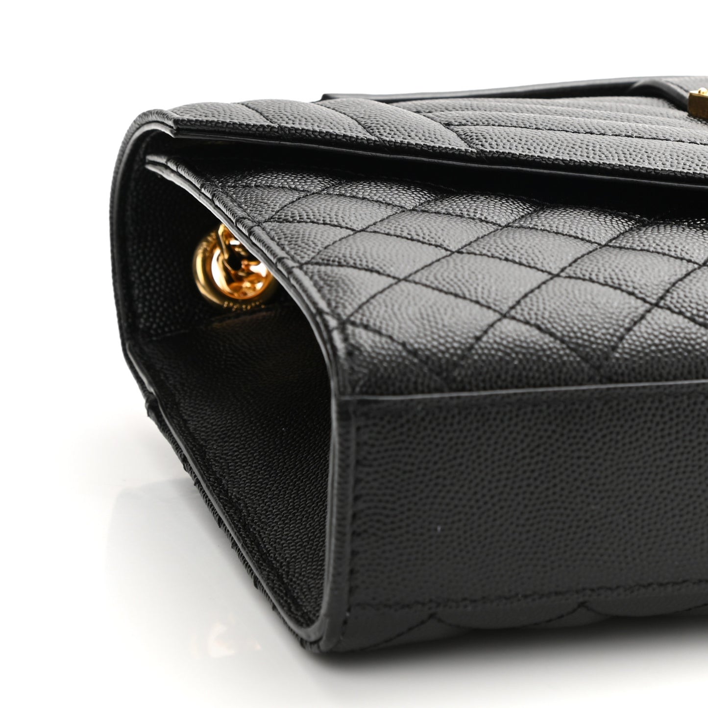 Grain De Poudre Textured Mixed Matelasse Triquilt Medium Monogram Satchel Black