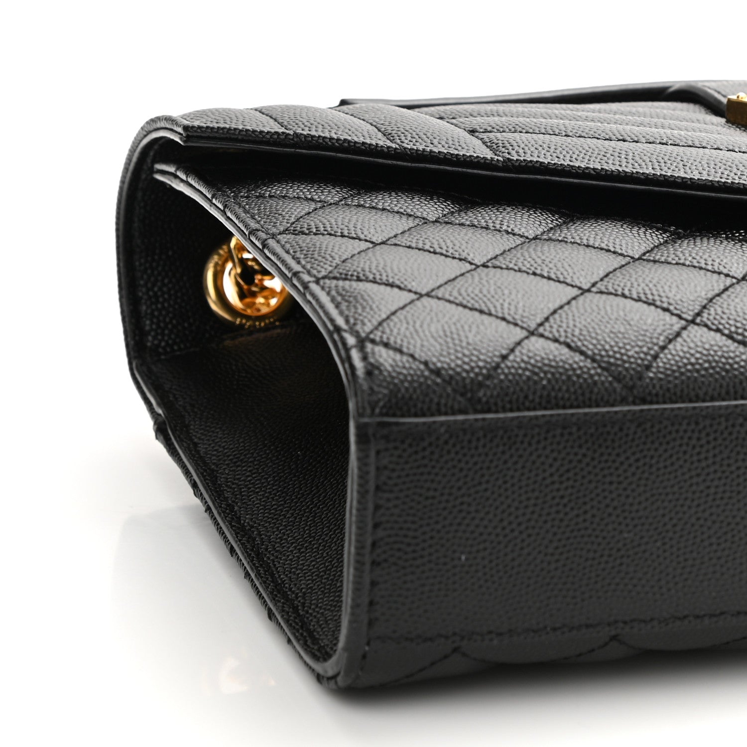 Saint Laurent Grain De Poudre Textured Mixed Matelasse Triquilt Medium Monogram Satchel Black 10 of 11