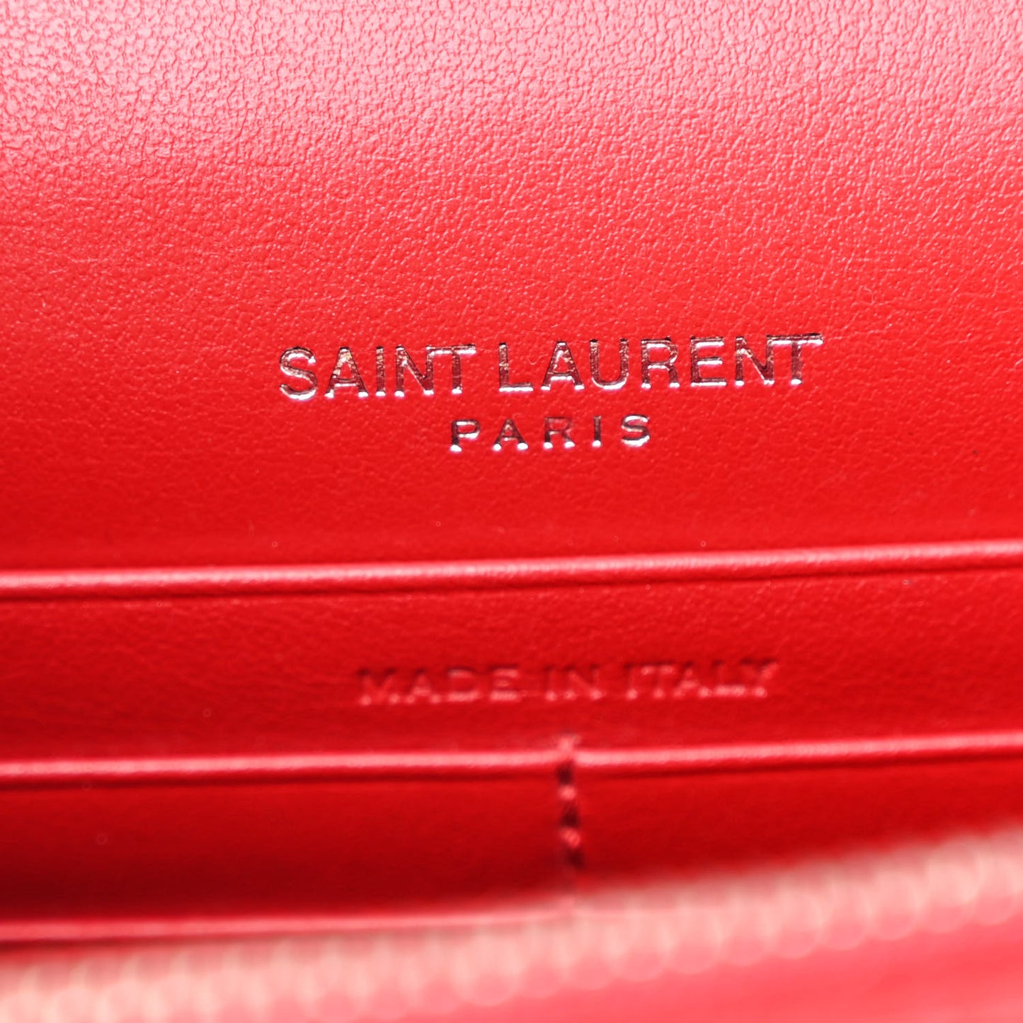 Calfskin Crocodile Embossed Kate Monogram Tassel Chain Wallet Red