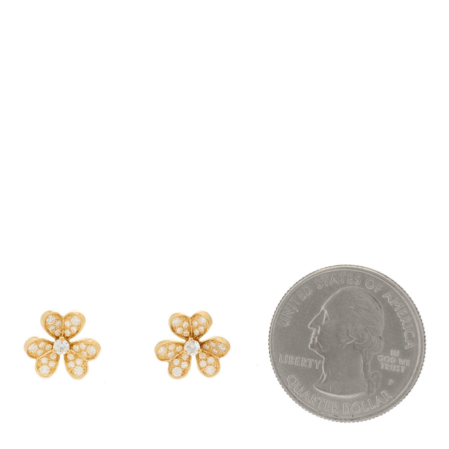 18K Yellow Gold Diamond Mini Frivole Pave Earrings