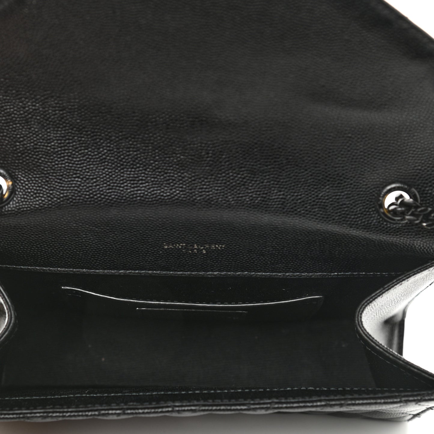 Grain De Poudre Textured Mixed Matelasse Triquilt Small Monogram Satchel Black