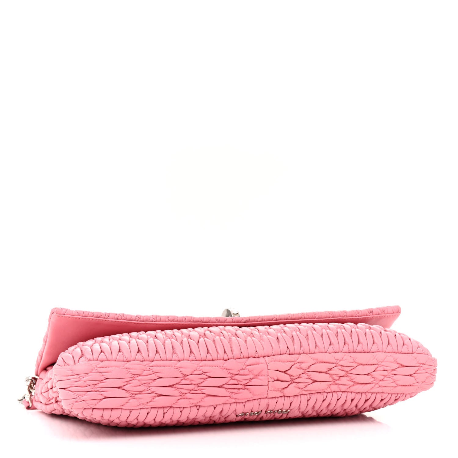 Miu Miu Nappa Matelasse Crystal Flap Clutch Geranio 4 of 13