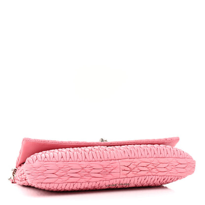 Miu Miu Nappa Matelasse Crystal Flap Clutch Geranio 4 of 13
