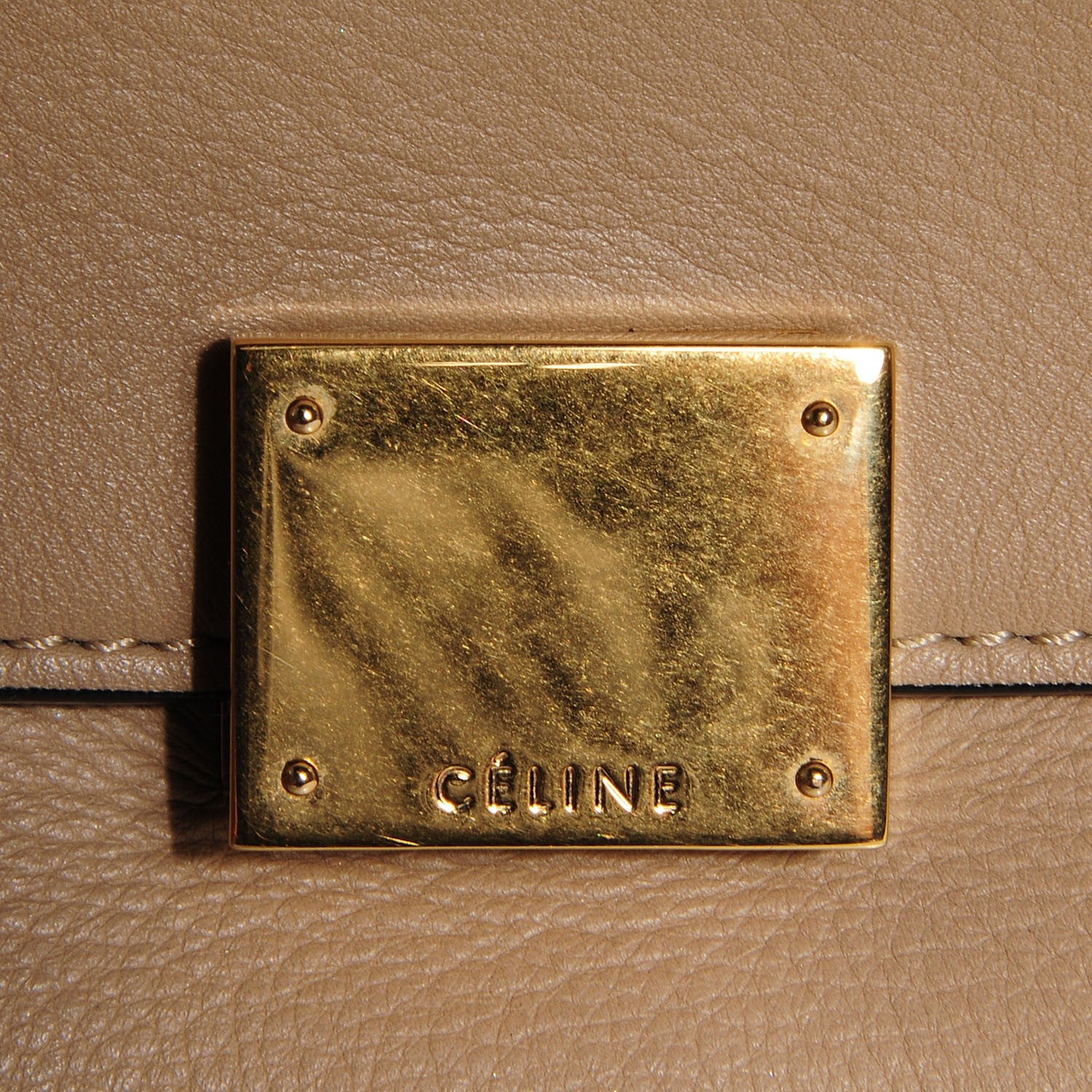 Celine Smooth Calfskin Suede Medium Trapeze Sahara 9 of 10