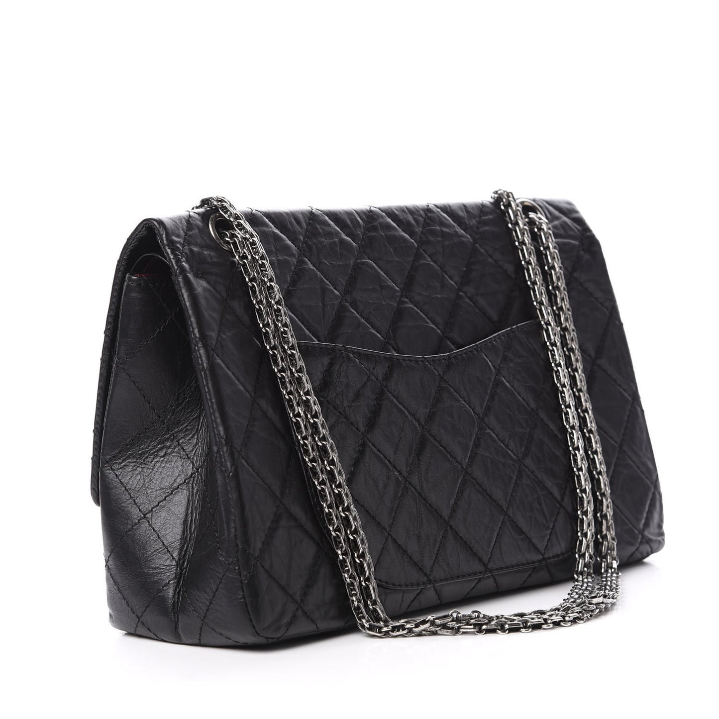 Aged Calfskin Quilted 2.55 Reissue 227 Flap Black