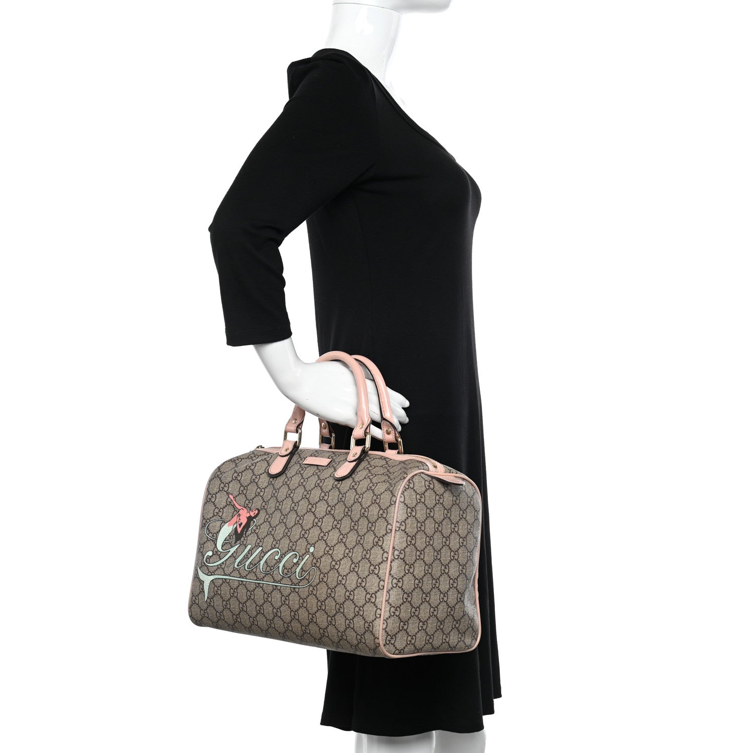 Gucci GG Plus Monogram Mermaid Medium Joy Boston Pink 2 of 12
