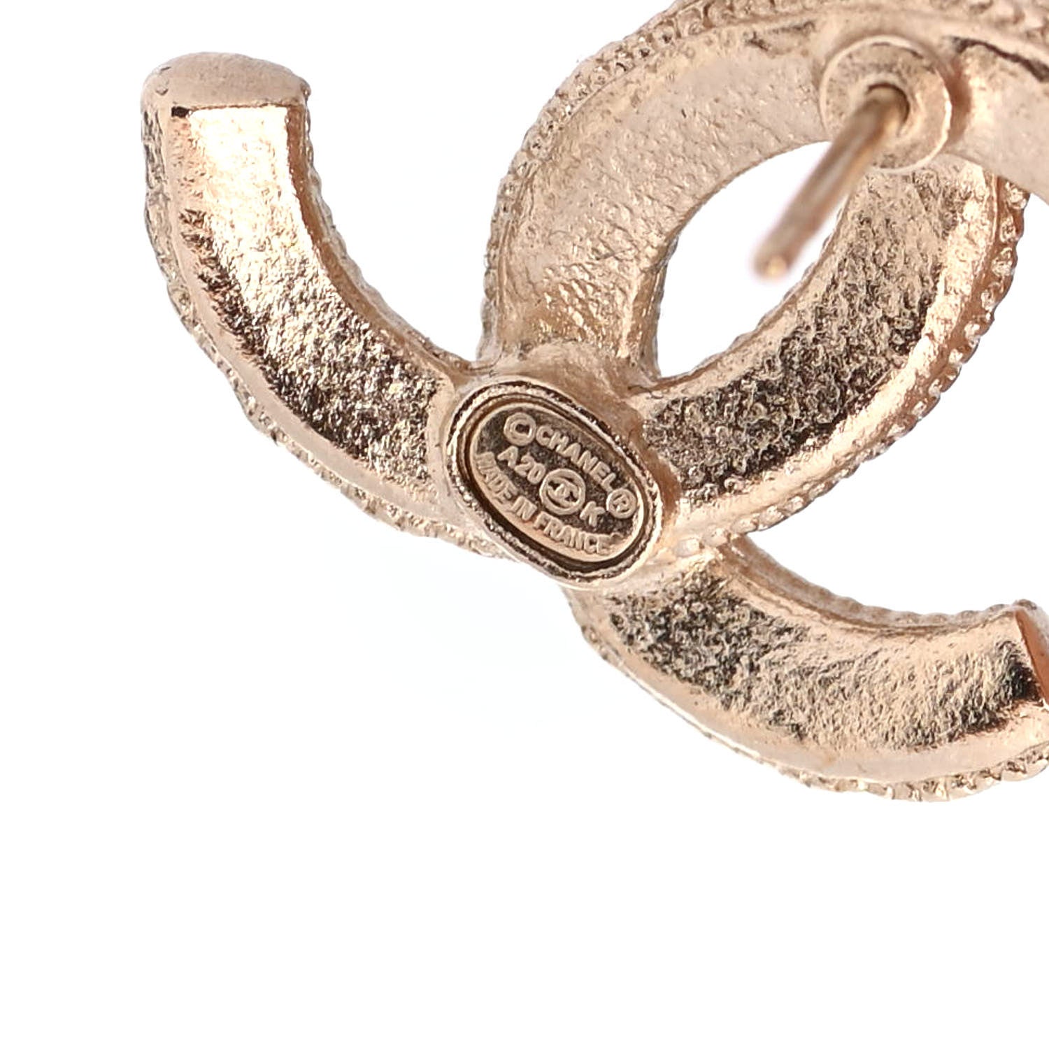 Chanel Crystal CC Earrings Light Gold 4 of 4
