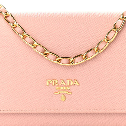 Prada Saffiano Metal Oro Chain Wallet Orchidea 8 of 10
