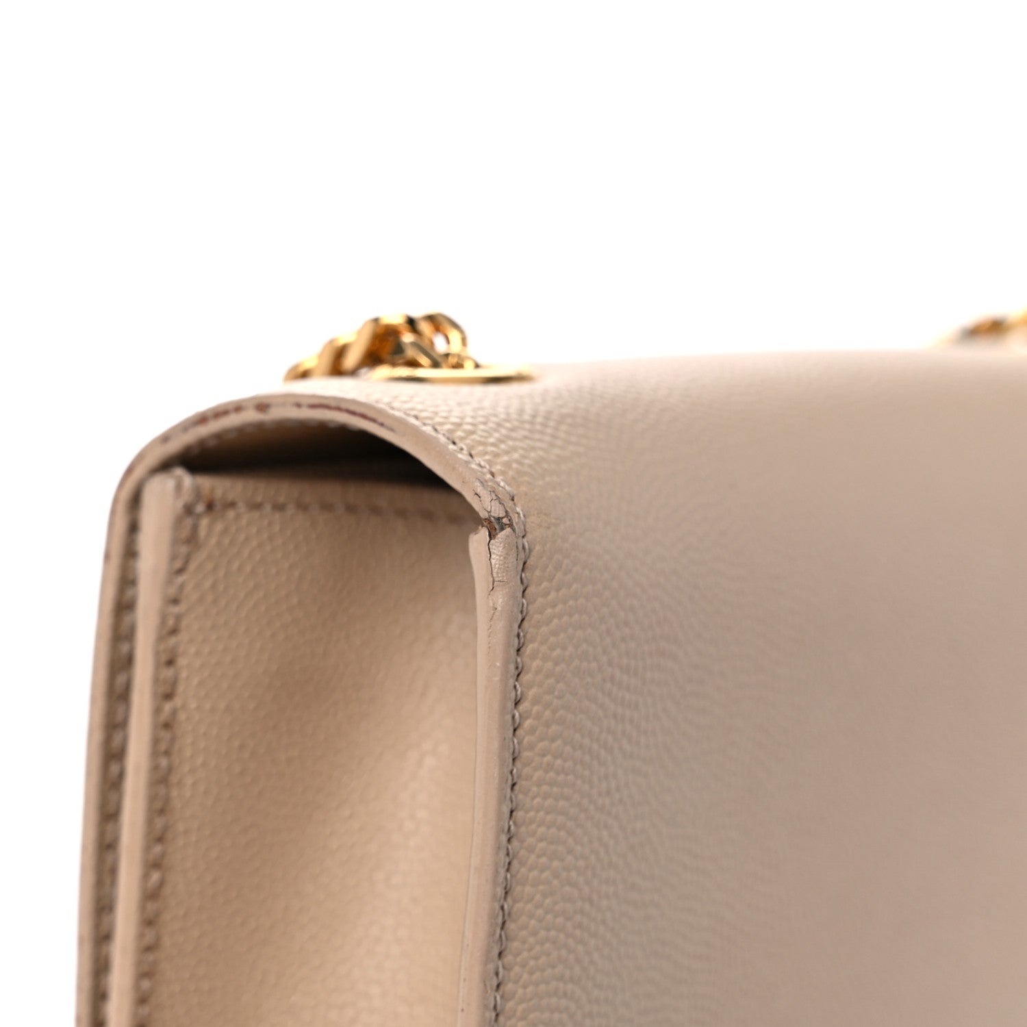Saint Laurent Grain De Poudre Small Monogram Kate Satchel Dark Beige 23 of 24