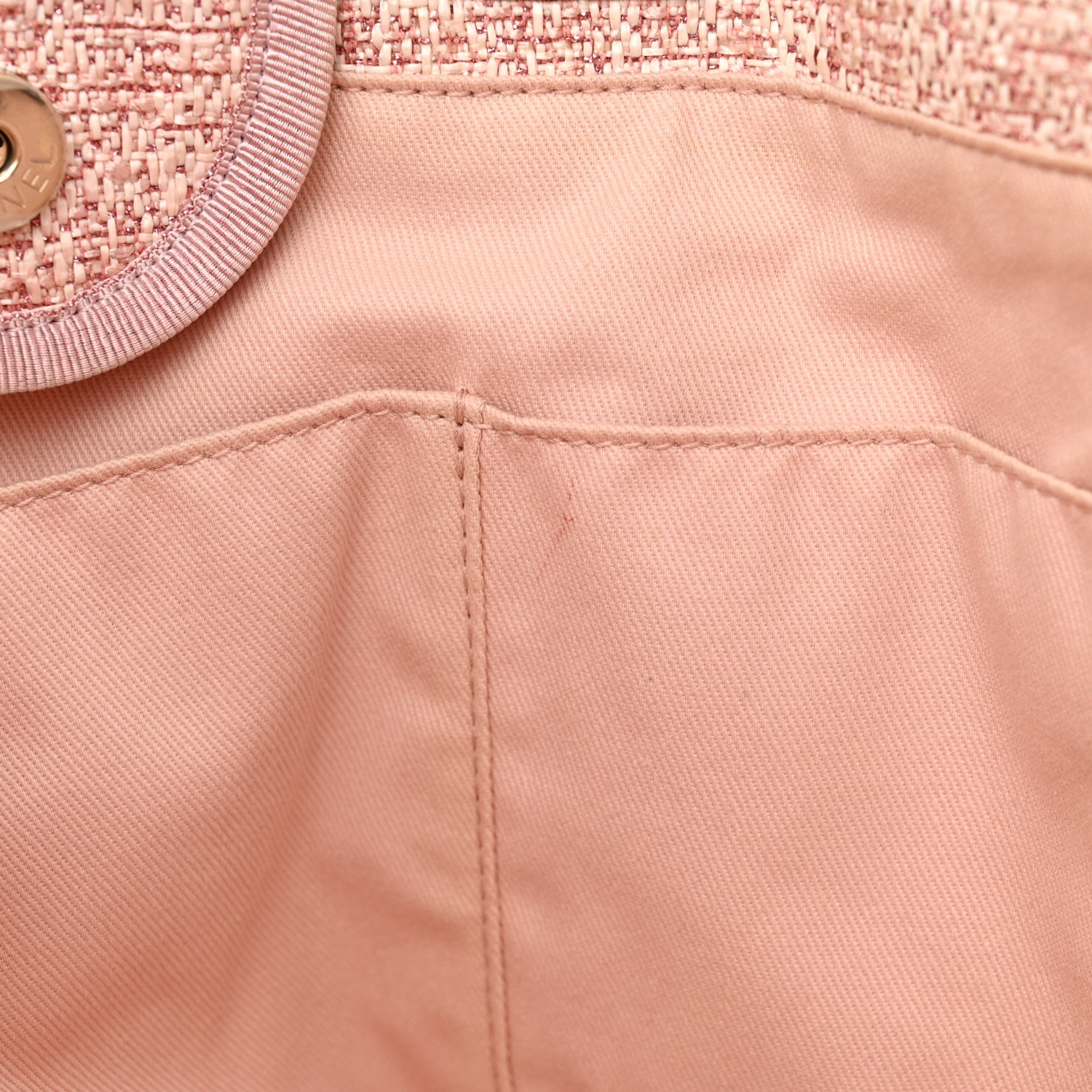 Chanel Lurex Boucle Deauville Medium Tote Pink 12 of 15