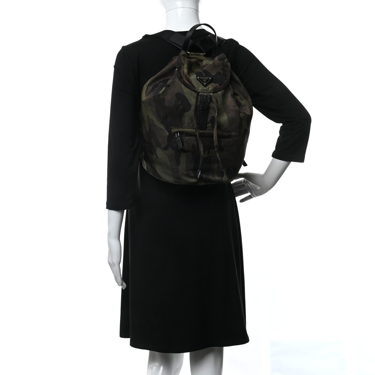 Tessuto Nylon Camouflage Print Cinch Backpack Mimetico