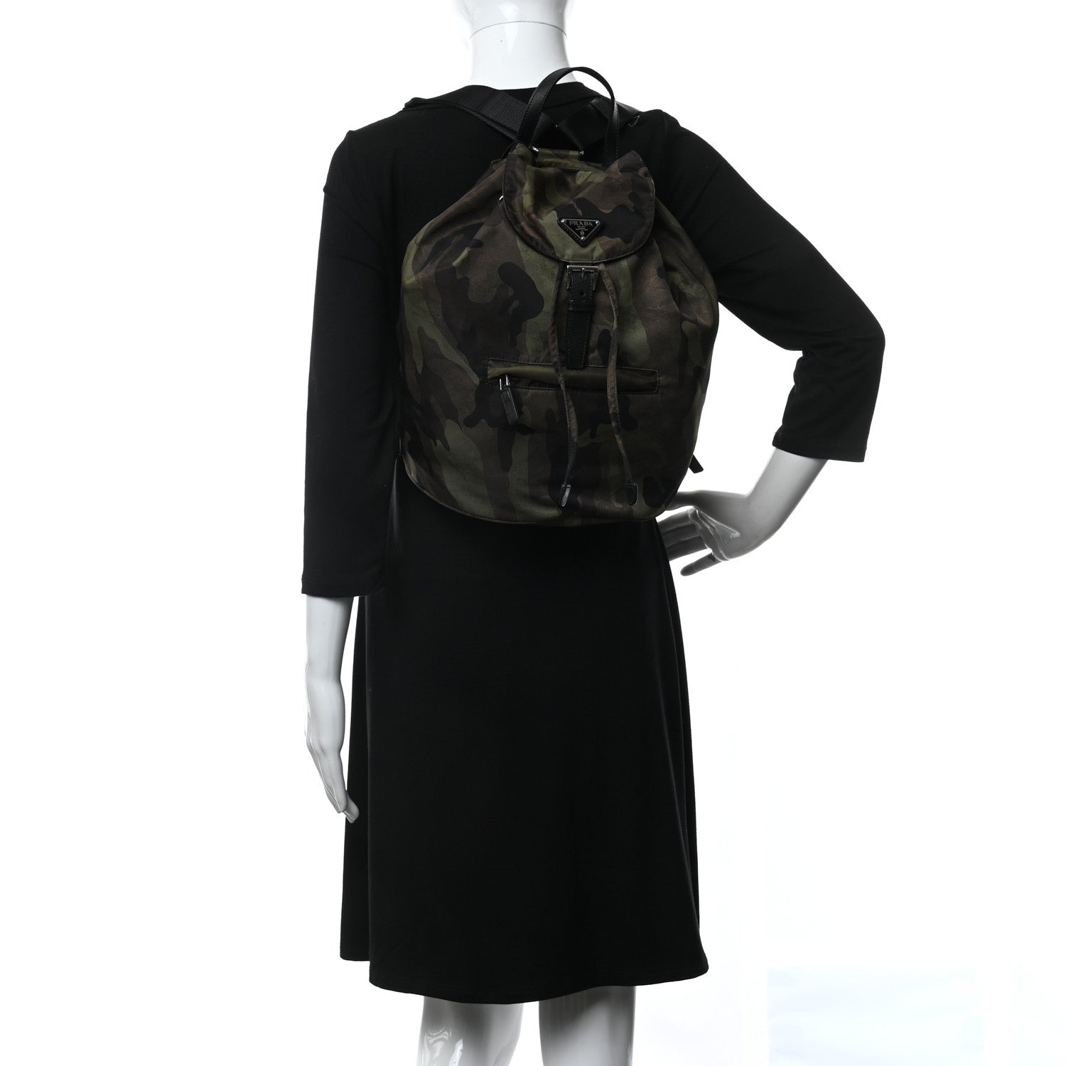 Prada Tessuto Nylon Camouflage Print Cinch Backpack Mimetico 2 of 9