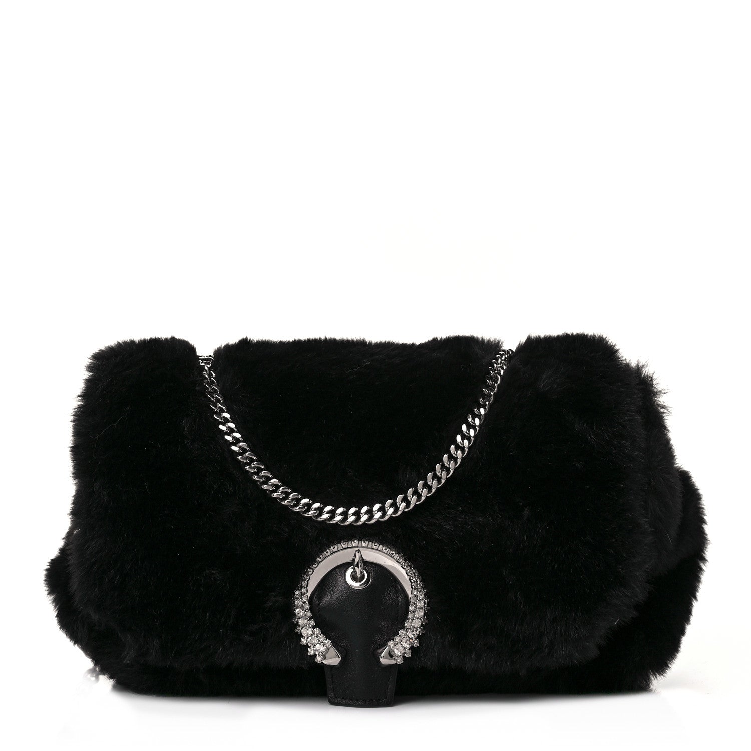 Jimmy Choo Faux Fur Madeline Mini Bag Black 1 of 10