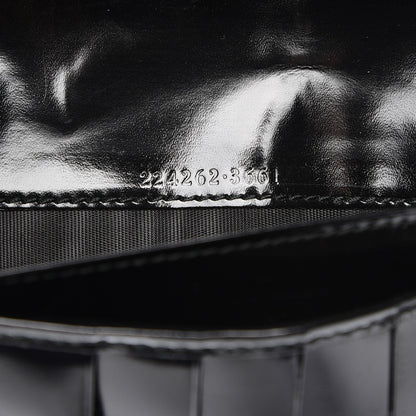 Gucci Imprime Monogram GG Pierce Chain Clutch Wallet Black 7 of 7