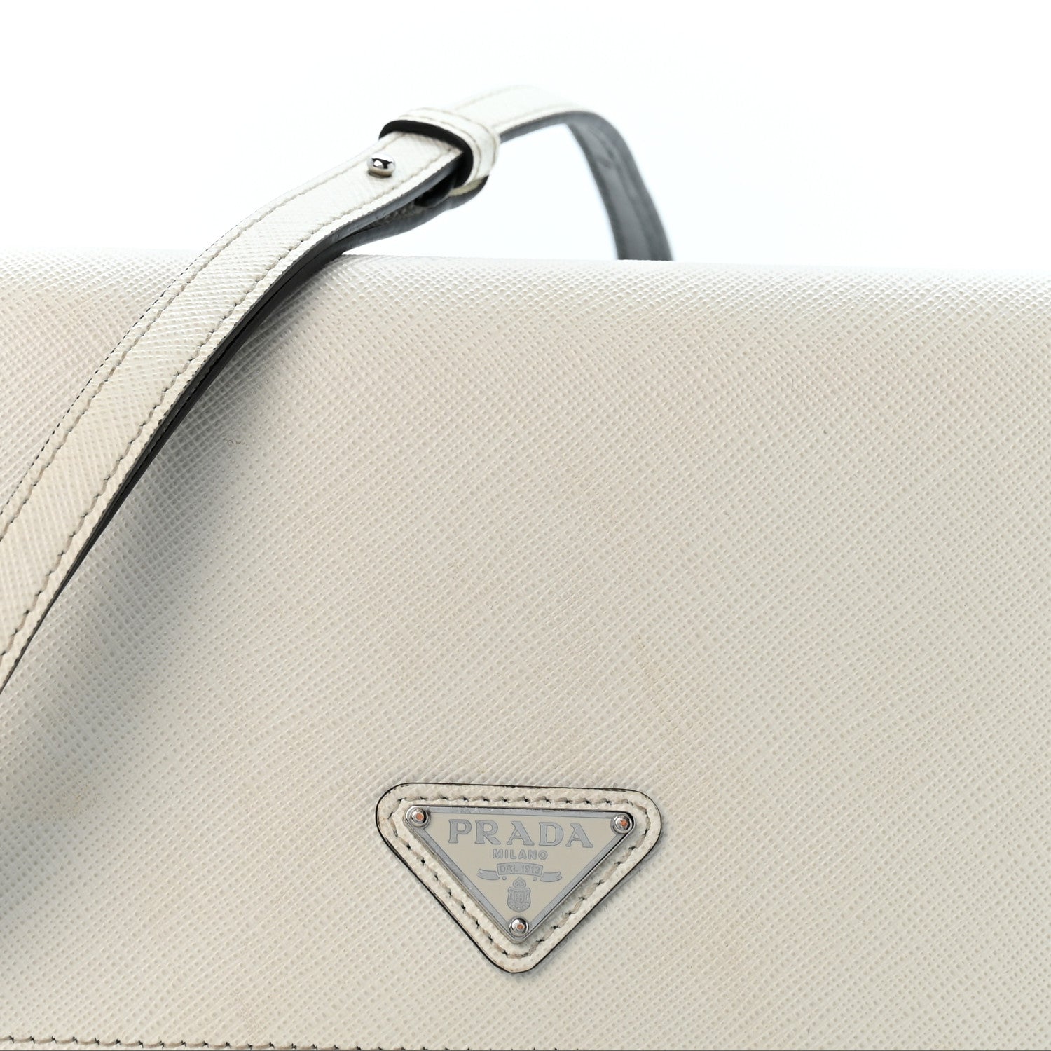 Prada Saffiano Flap Shoulder Bag White 7 of 11