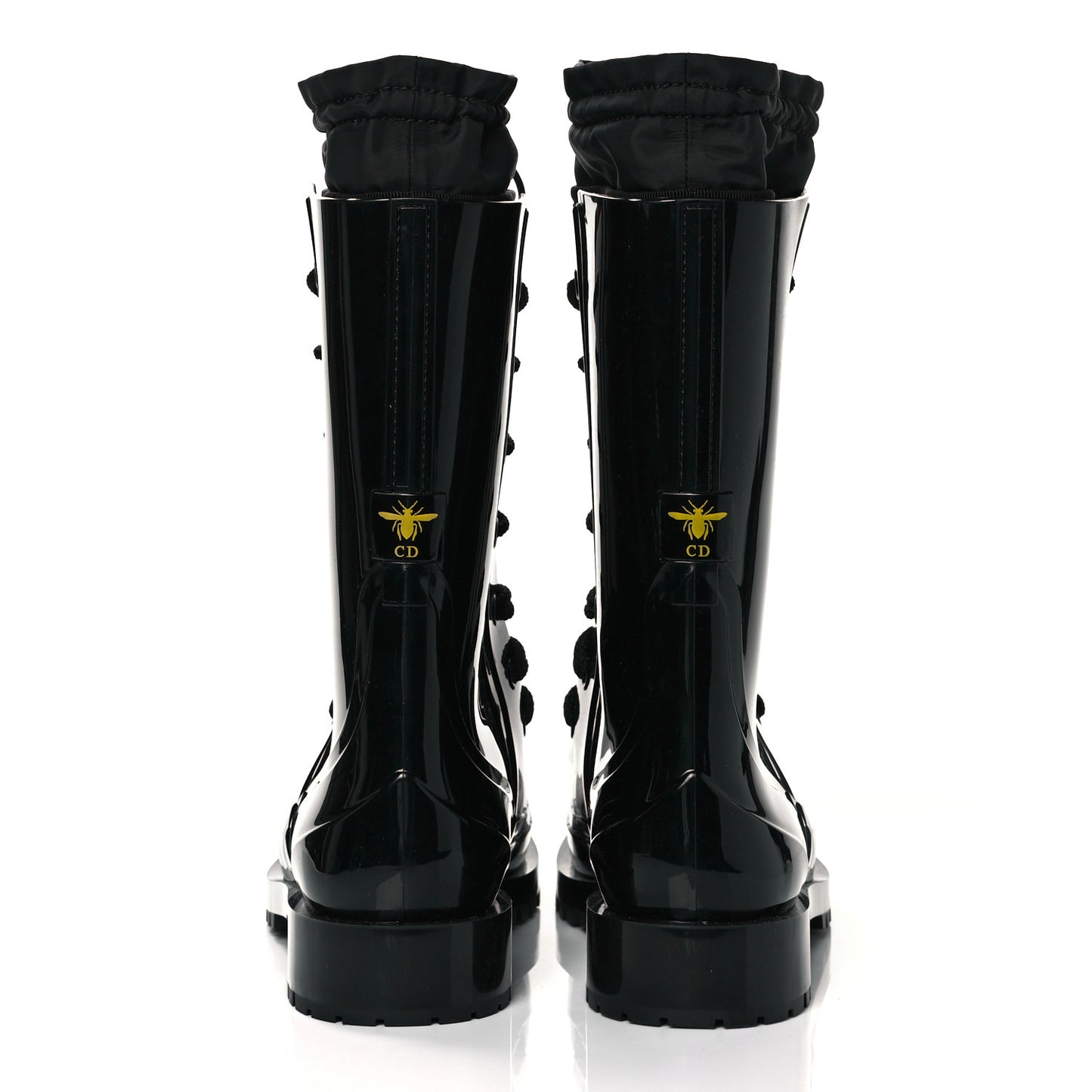 Shiny Rubber Diorcamp Low Boots 39 Black
