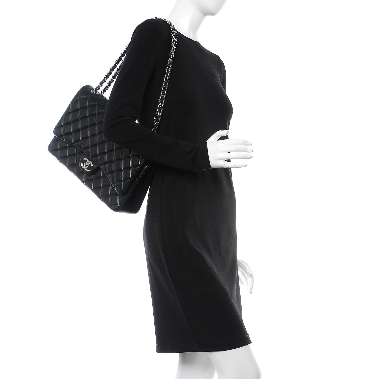Chanel Lambskin Quilted Maxi Double Flap Black 3 of 8