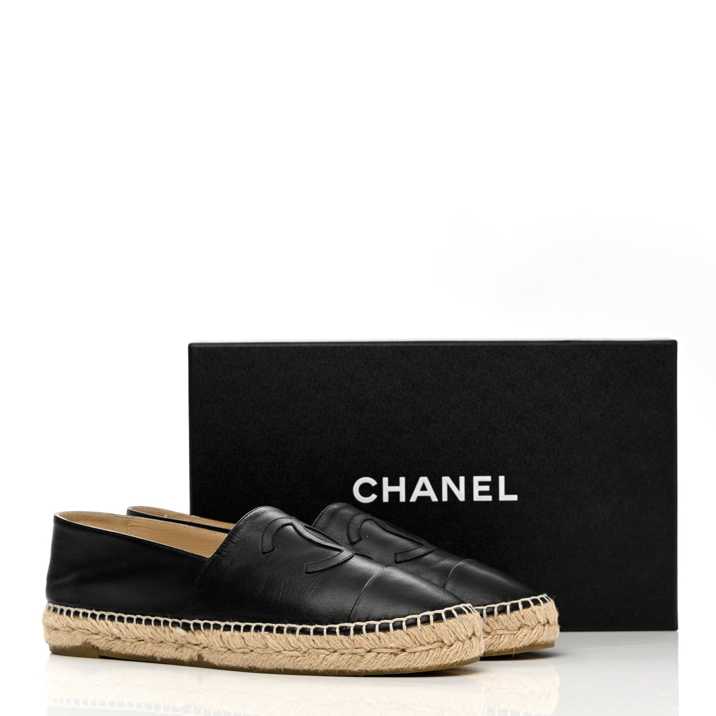 Lambskin CC Espadrilles 40 Black