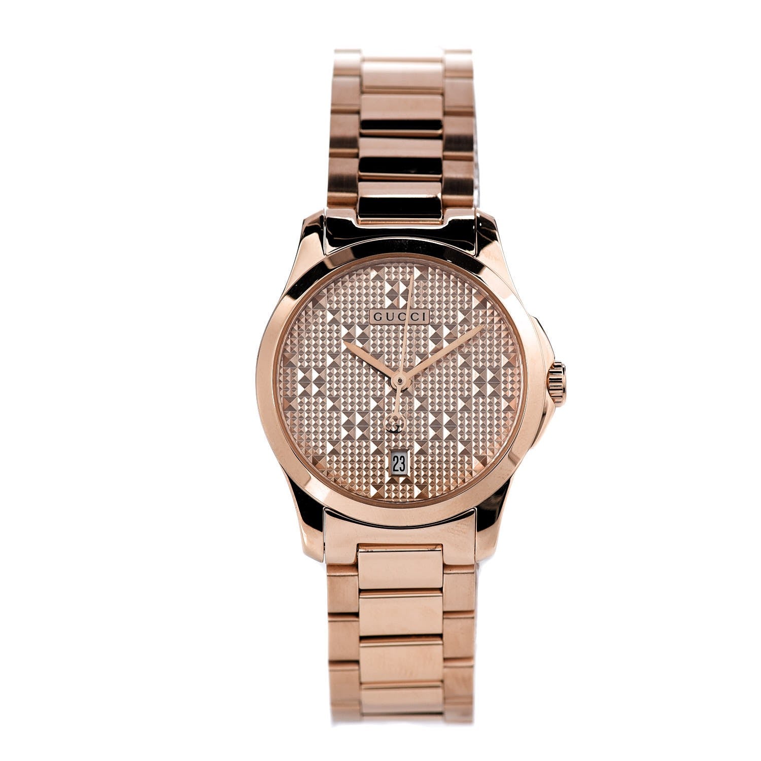 Gucci Stainless Steel 27mm G-Timeless Diamante Quartz Watch Rose 1 of 8