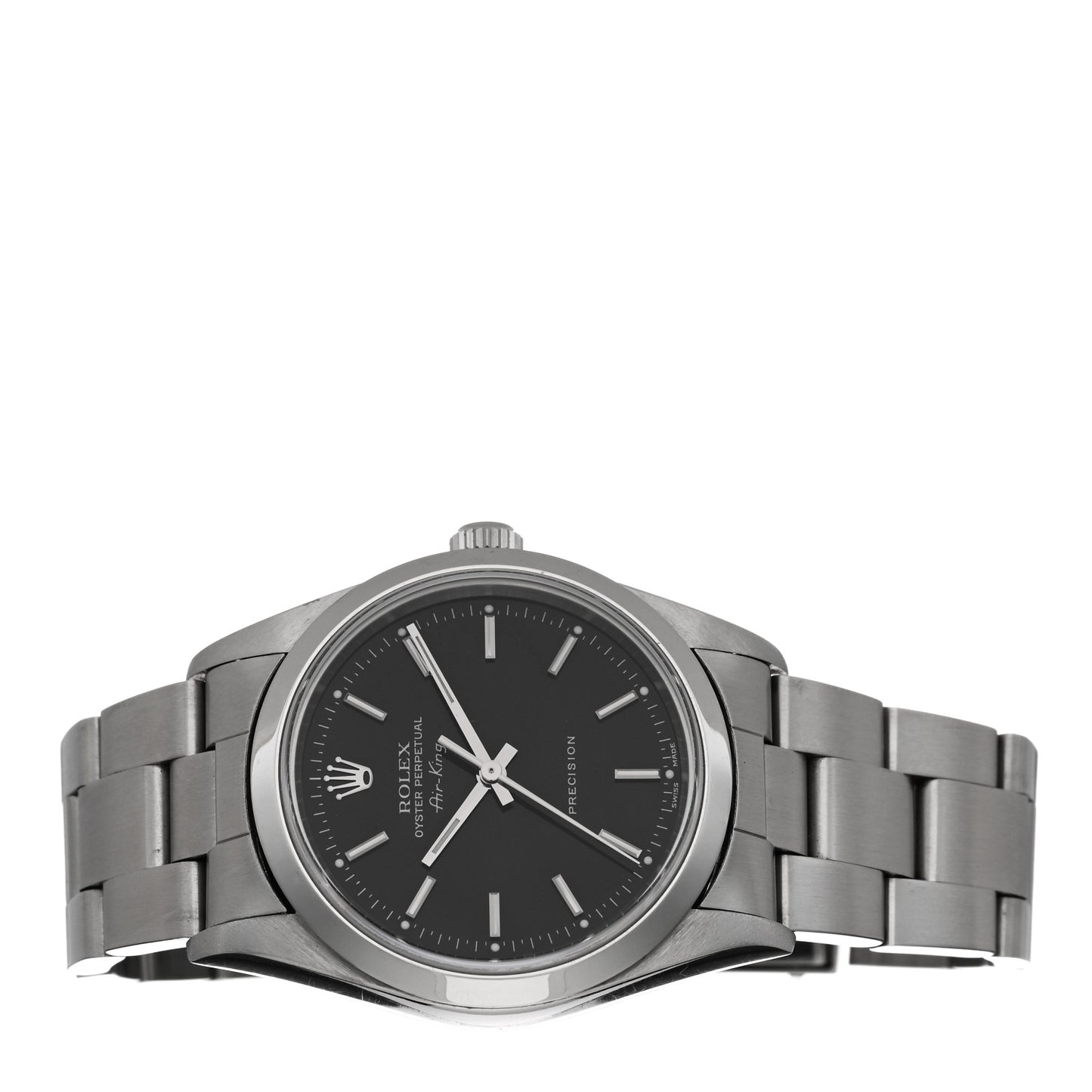 Stainless Steel 34mm Air-King Oyster Perpetual Precision Watch Black 14000M