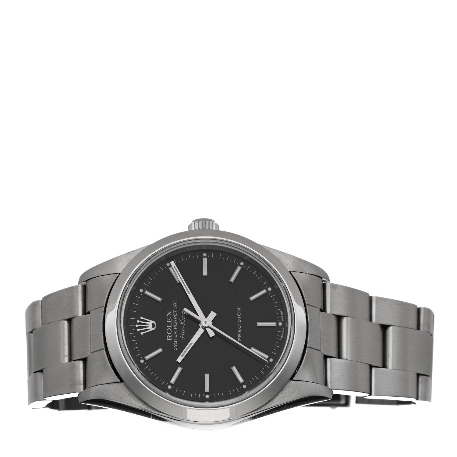 Rolex Stainless Steel 34mm Air-King Oyster Perpetual Precision Watch Black 14000M 2 of 5