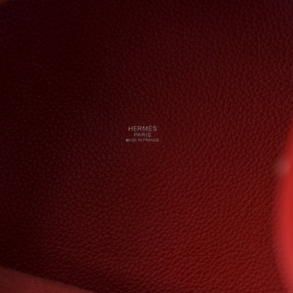 Hermes Taurillon Clemence Picotin Lock 26 GM Rouge Casaque 8 of 9