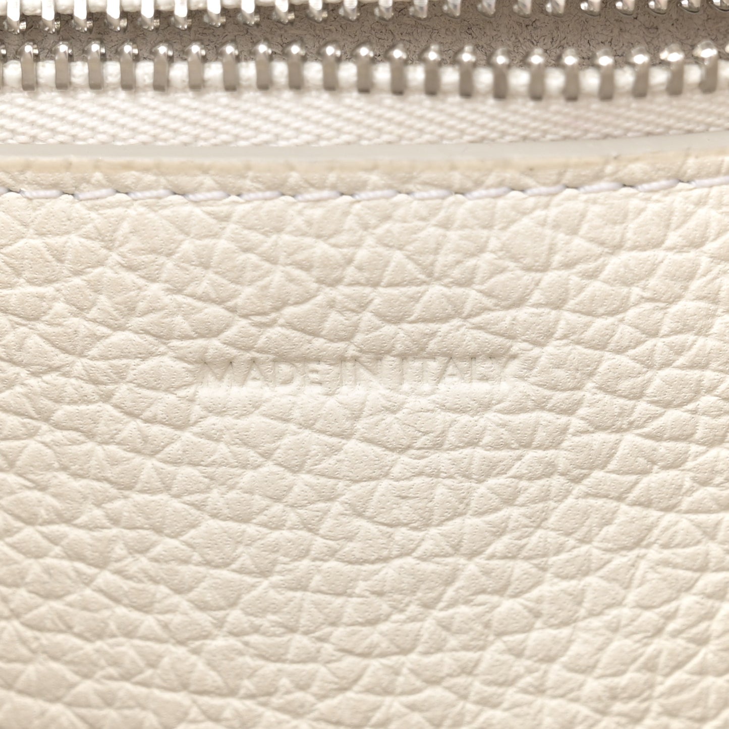 Supple Grained Calfskin Small Big Bag White