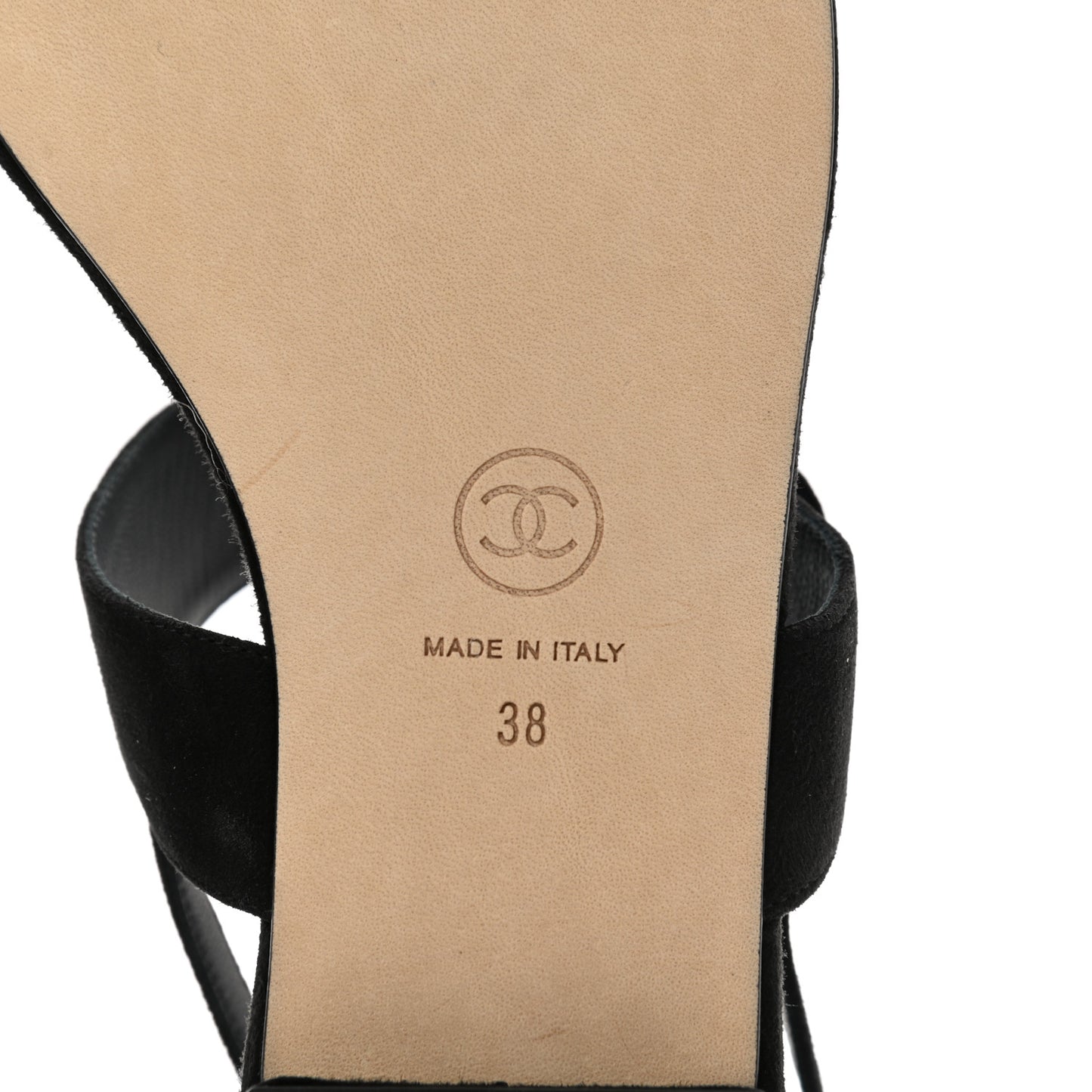 Suede CC Thong Sandals 38 Black