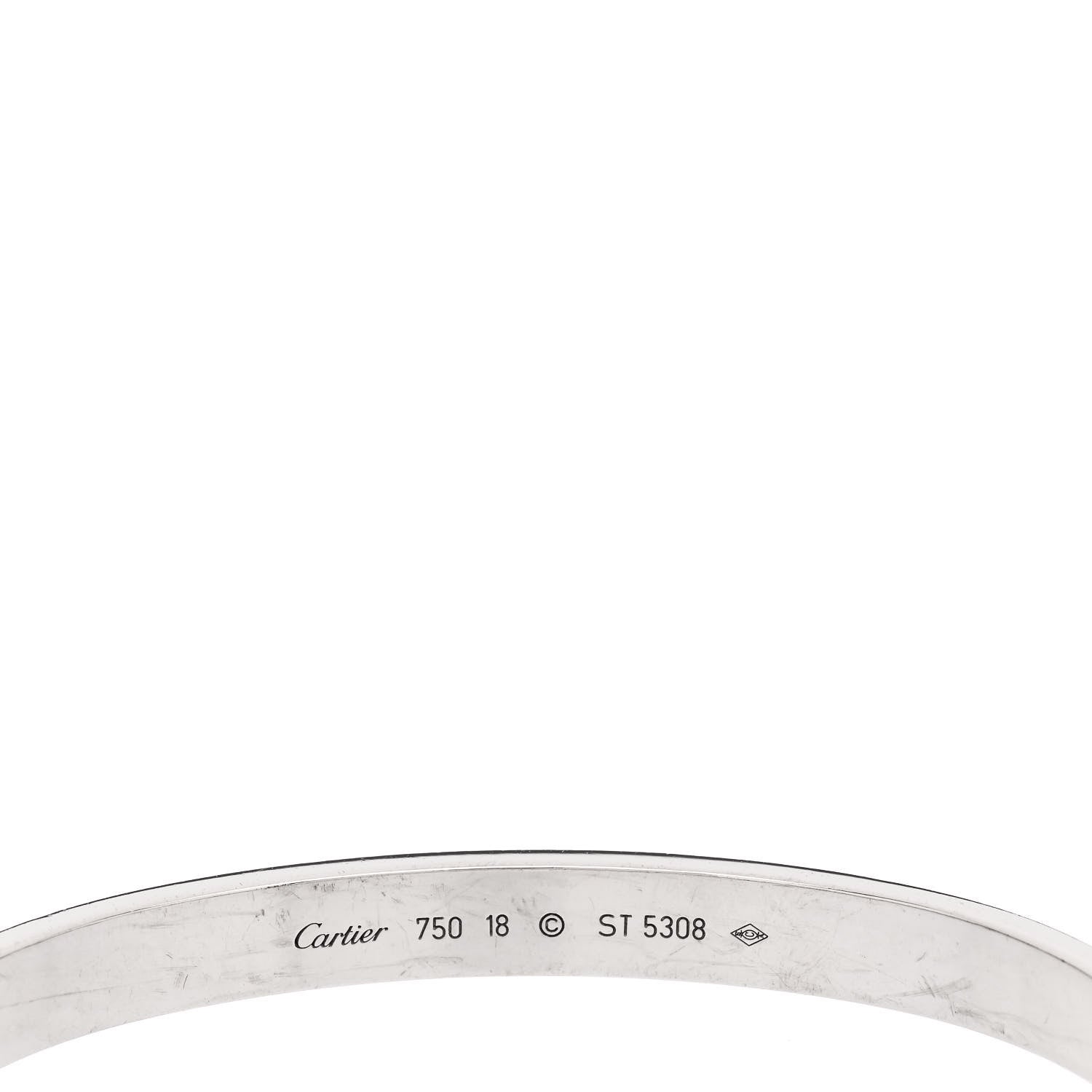 Cartier 18K White Gold LOVE Bracelet 18 3 of 4
