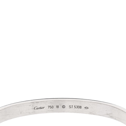Cartier 18K White Gold LOVE Bracelet 18 3 of 4