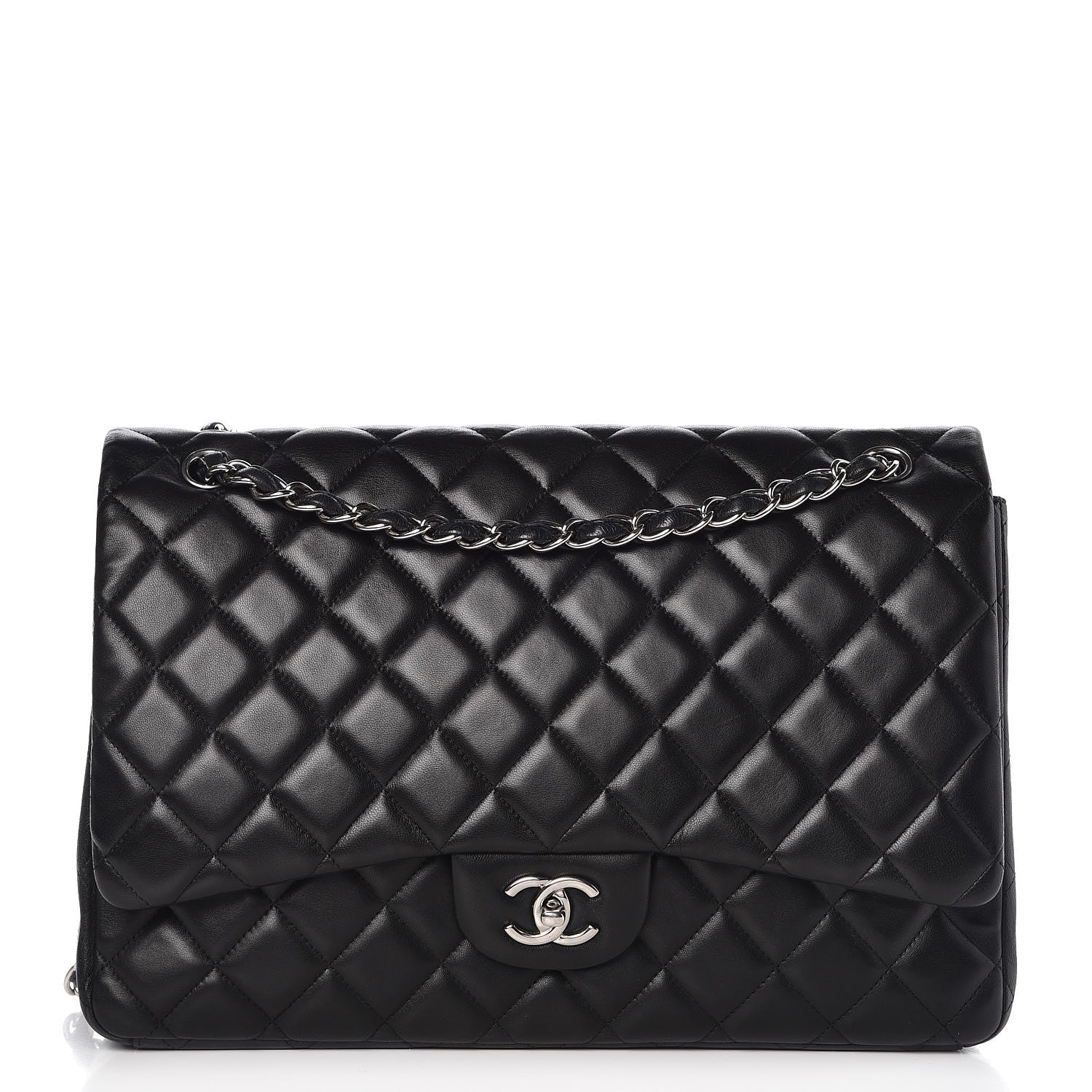 Chanel Lambskin Quilted Maxi Single Flap Black 1 of 10
