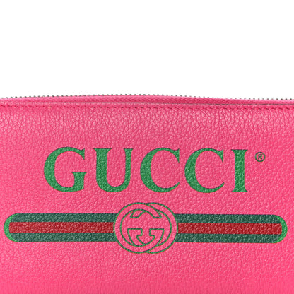 Gucci Grained Calfskin Logo Zip Around Wallet Box Pink Green 6 of 8