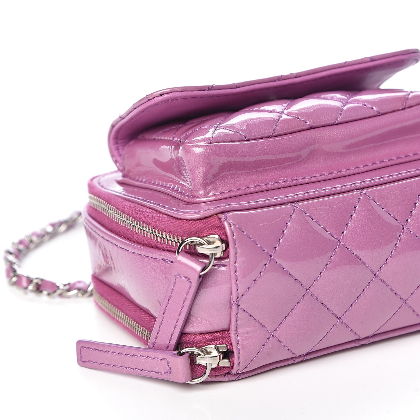 Patent Quilted Small Pocket Box Camera Case Purple