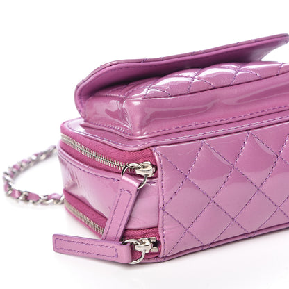 Chanel Patent Quilted Small Pocket Box Camera Case Purple 9 of 13