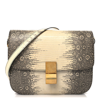 Celine Lizard Medium Classic Box Flap Bag Natural 1 of 12