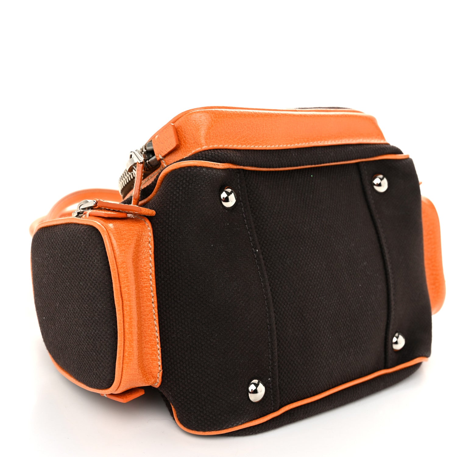 Prada Canapa Cinghiale Shoulder Bag Ebano Orange 1612236