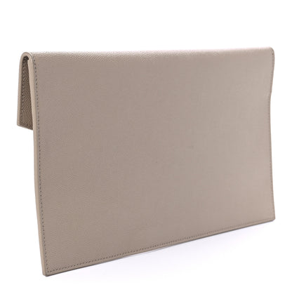 Saint Laurent Grain De Poudre Uptown Pouch Dark Beige 2 of 8