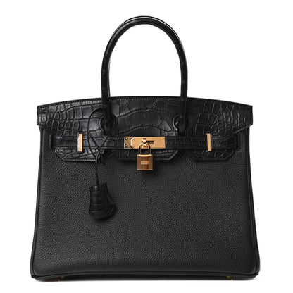 Hermes Togo Matte Alligator Birkin Touch 30 Black 1 of 10