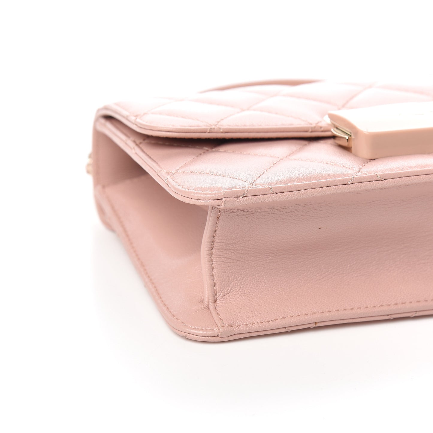 Sheepskin Quilted Mini Beauty Lock Flap Pink
